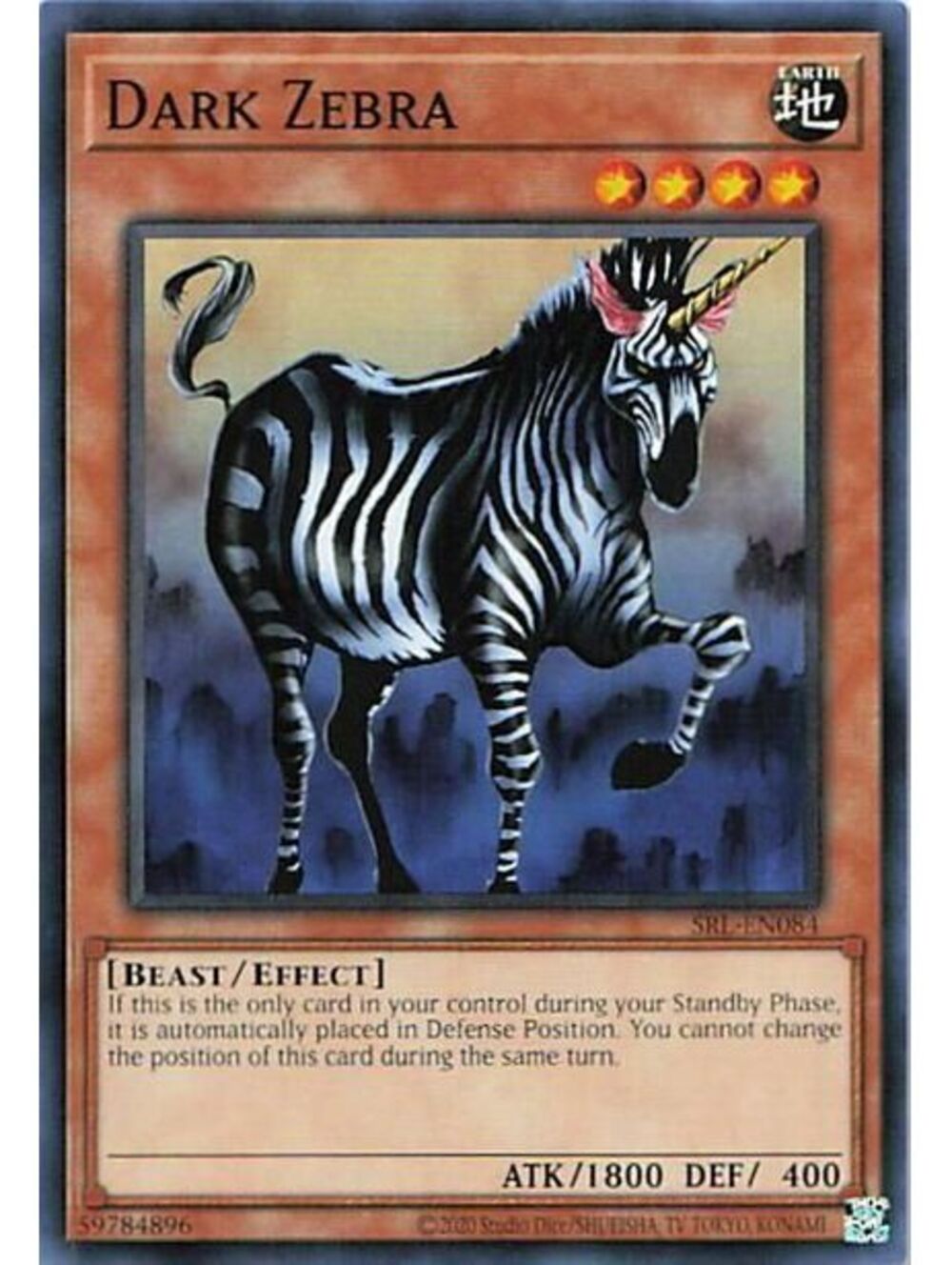 Yu-Gi-Oh! TCG 2002 Dark Zebra NM MRL-EN